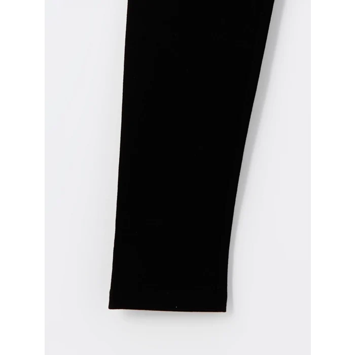 LCW Kids Siyah Beli Lastikli Basic Kız Çocuk Tayt