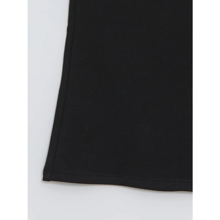 LCW Kids Siyah Beli Lastikli İspanyol Paça Kız Çocuk Tayt