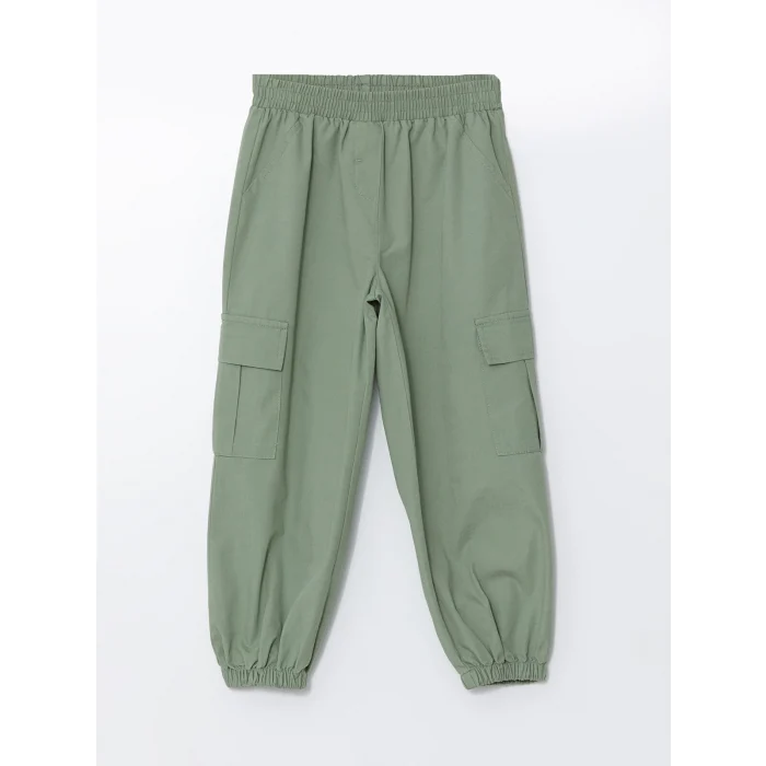LCW Kids Yeşil Beli Lastikli Kargo Erkek Çocuk Pantolon