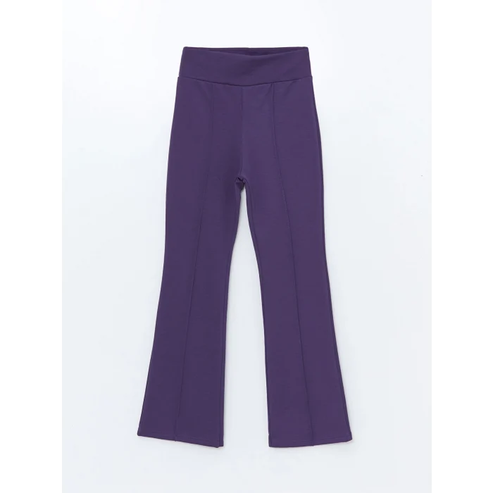 LCW Kids Mor Beli Lastikli İspanyol Paça Kız Çocuk Tayt