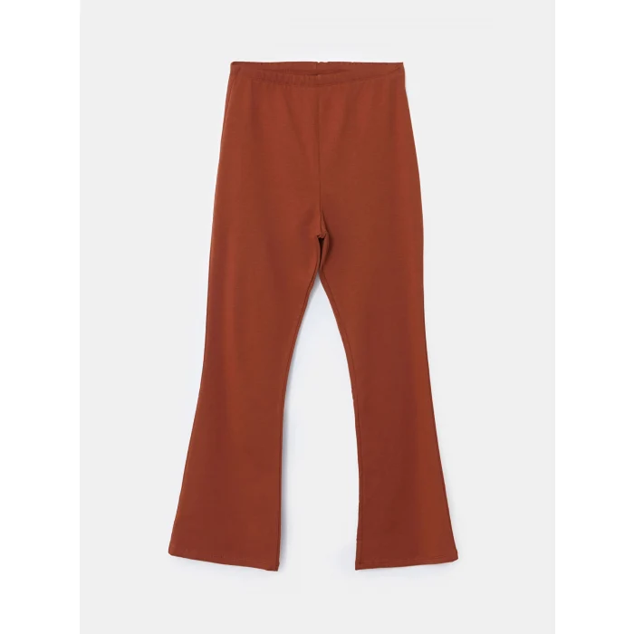 LCW Kids Kahverengi Beli Lastikli İspanyol Paça Kız Çocuk Tayt