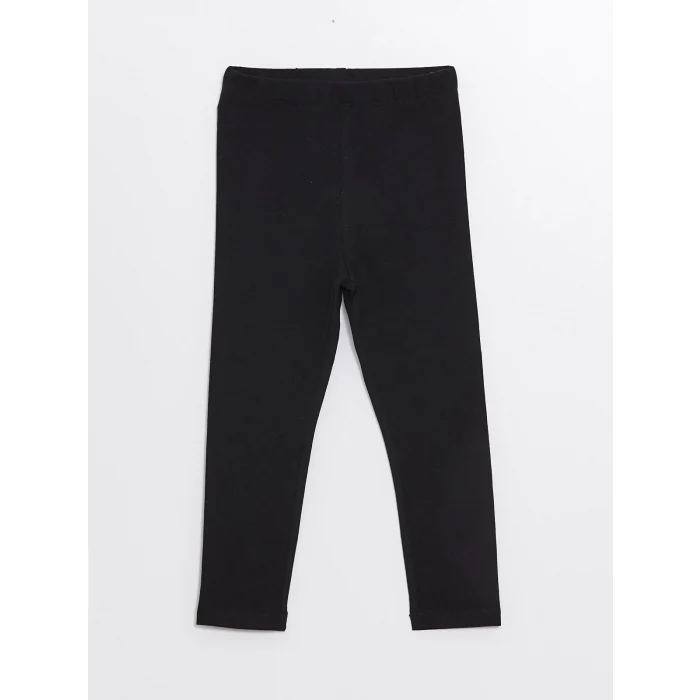 LCW Kids Siyah Beli Lastikli Basic Kız Çocuk Tayt 2li