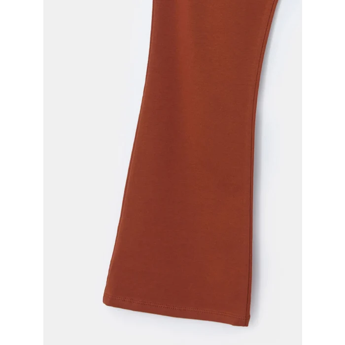 LCW Kids Kahverengi Beli Lastikli İspanyol Paça Kız Çocuk Tayt