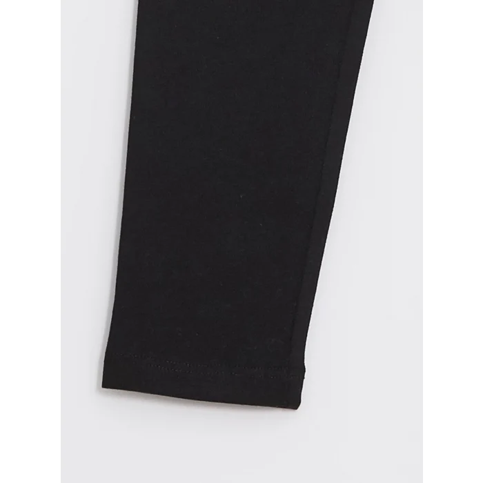 LCW Kids Siyah Beli Lastikli Basic Kız Çocuk Tayt 2li