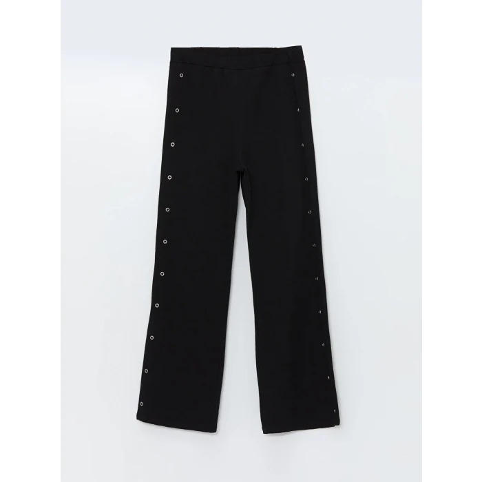 LCW Kids Siyah Beli Lastikli Metal Aplikeli Kız Çocuk Tayt