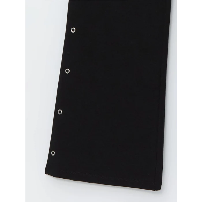 LCW Kids Siyah Beli Lastikli Metal Aplikeli Kız Çocuk Tayt