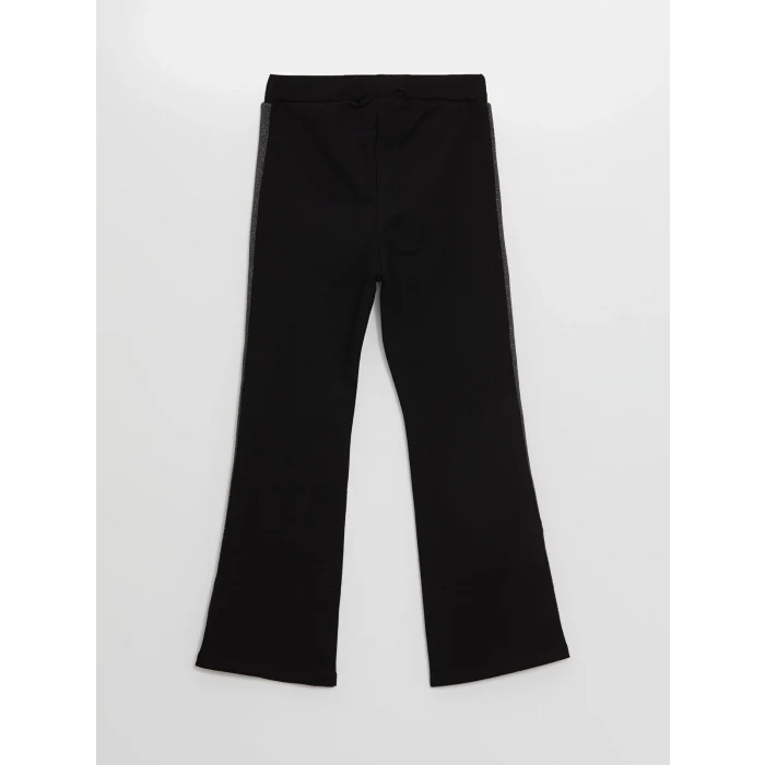 LCW Kids Siyah Beli Lastikli İspanyol Paça Kız Çocuk Tayt