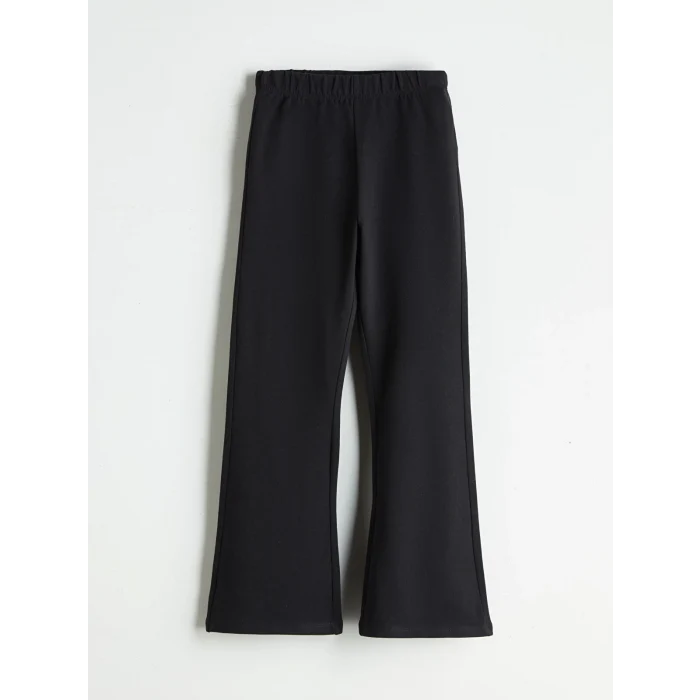 LCW Kids Siyah Beli Lastikli İspanyol Paça Kız Çocuk Tayt