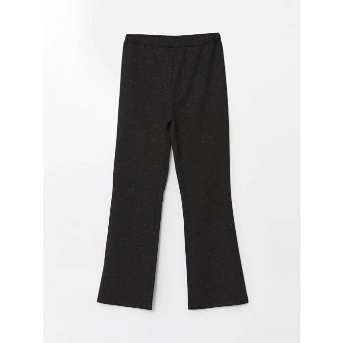 LCW Kids Siyah Beli Lastikli İspanyol Paça Kız Çocuk Tayt