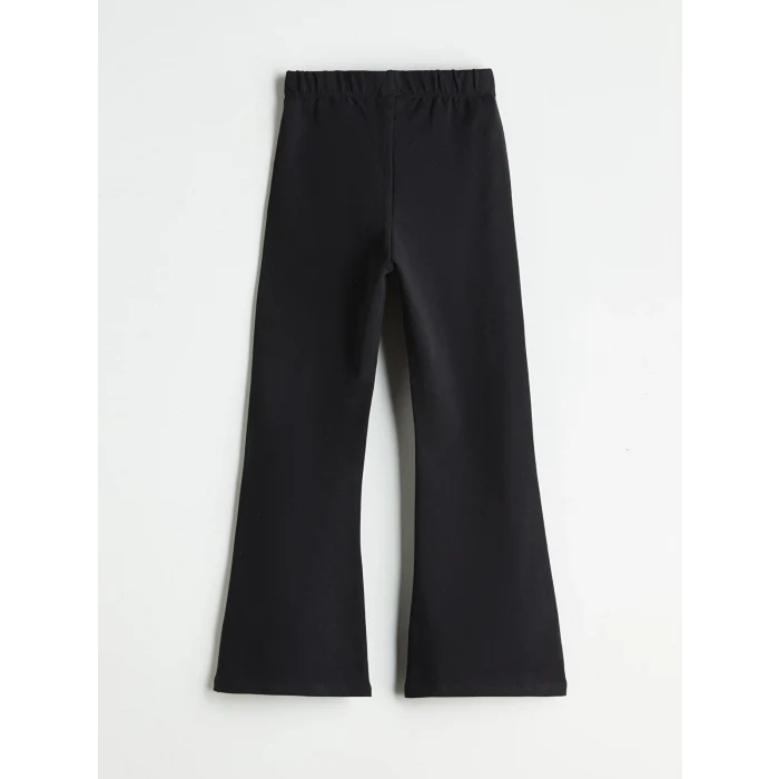 LCW Kids Siyah Beli Lastikli İspanyol Paça Kız Çocuk Tayt