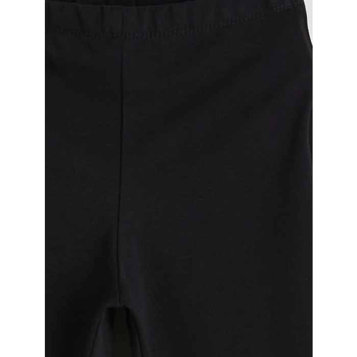 LCW Kids Siyah Beli Lastikli İspanyol Paça Kız Çocuk Tayt