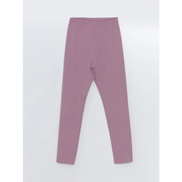 LCW Kids Lila Beli Lastikli Basic Kız Çocuk Tayt