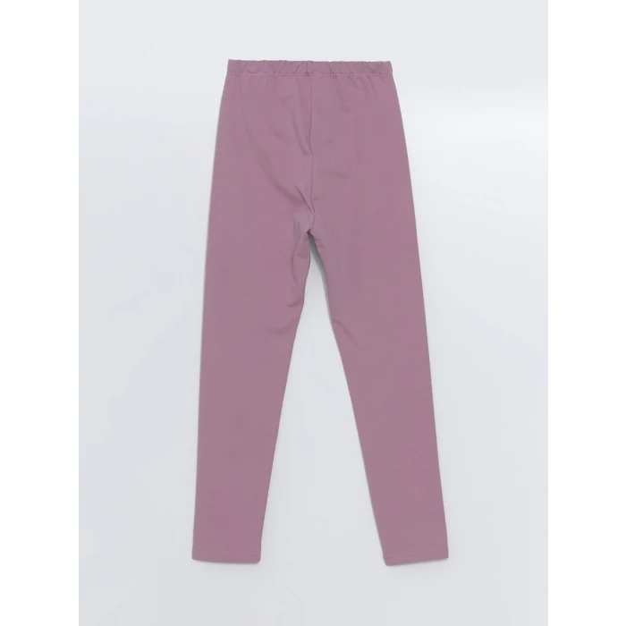 LCW Kids Lila Beli Lastikli Basic Kız Çocuk Tayt