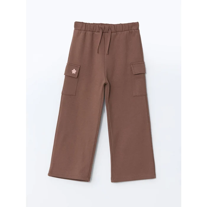 LCW Kids Bordo Kız Çocuk Çiçekli Kargo Eşofman Alt