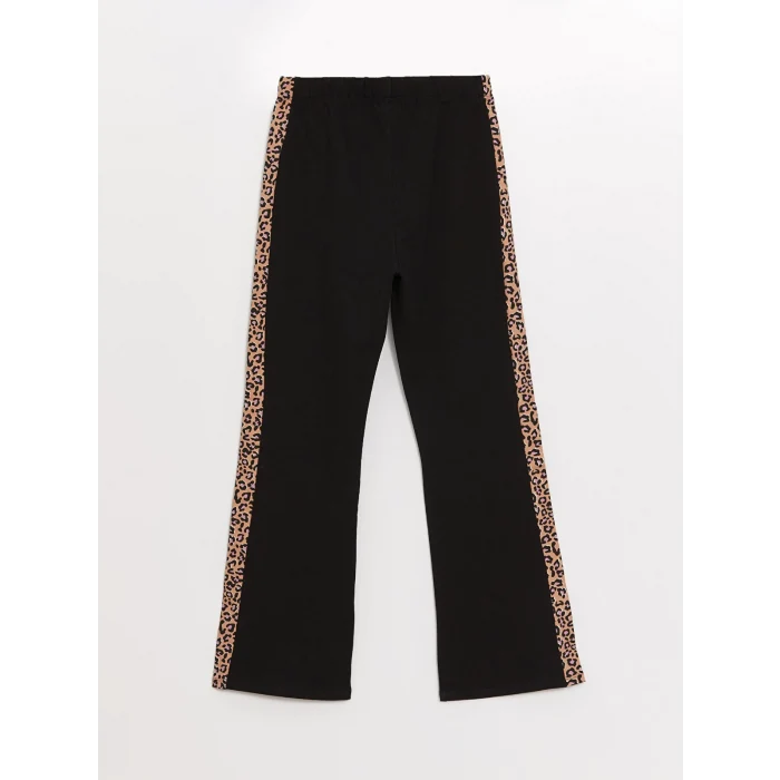 LCW Kids Siyah Beli Lastikli İspanyol Paça Kız Çocuk Tayt