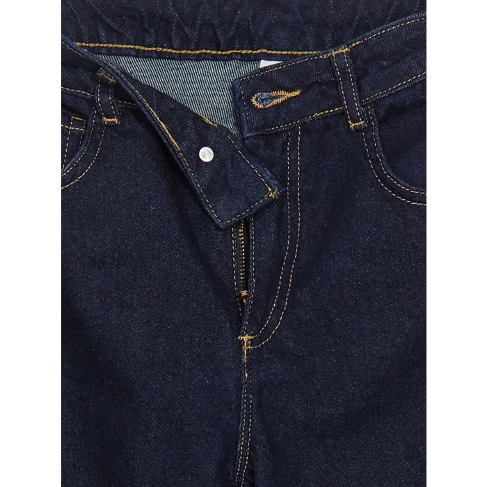 LCW Kids Indigo Beli Ayarlanabilir Lastikli Kız Çocuk Jean Pantolon