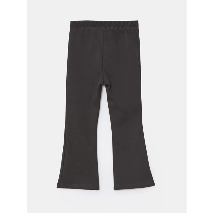 LCW Kids Gri Beli Lastikli Baskılı ispanyol Paça Kız Çocuk Tayt