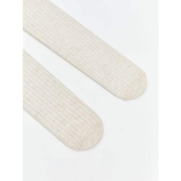 LCW Kids Ekru Çizgili Erkek Çocuk Külotlu Çorap 2li