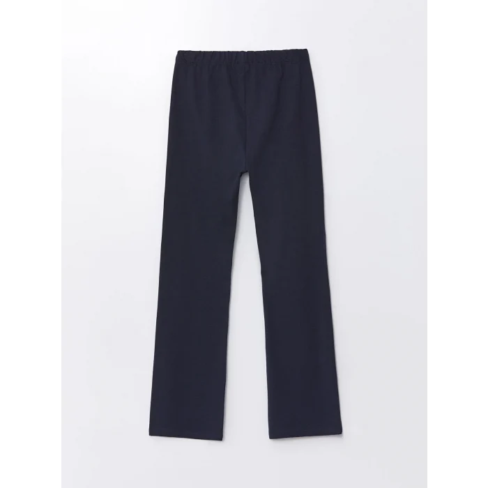 LCW Kids Lacivert Beli Lastikli İspanyol Paça Kız Çocuk Tayt