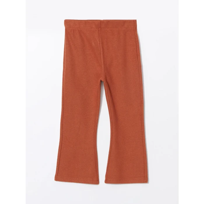 LCW Kids Kahverengi Beli Lastikli Basic Kız Bebek Tayt Pantolon