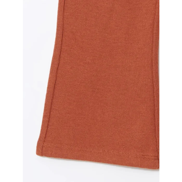 LCW Kids Kahverengi Beli Lastikli Basic Kız Bebek Tayt Pantolon