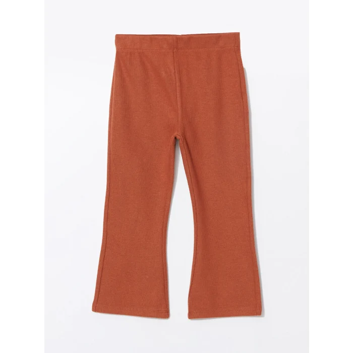 LCW Kids Kahverengi Beli Lastikli Basic Kız Bebek Tayt Pantolon
