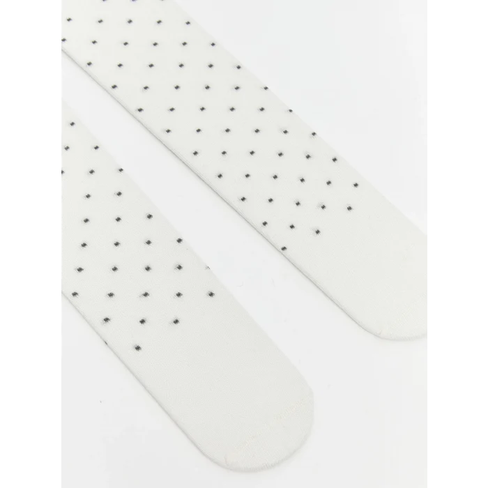 LCW Kids Ekru Puantiye Desenli Kız Çocuk Külotlu Çorap 2li