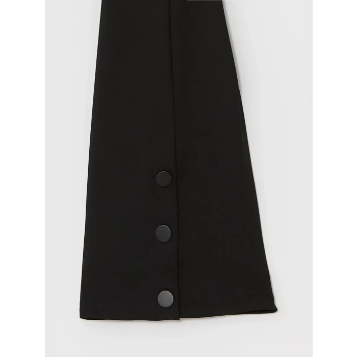 LCW Kids Siyah Beli Lastikli İspanyol Paça Kız Çocuk Tayt