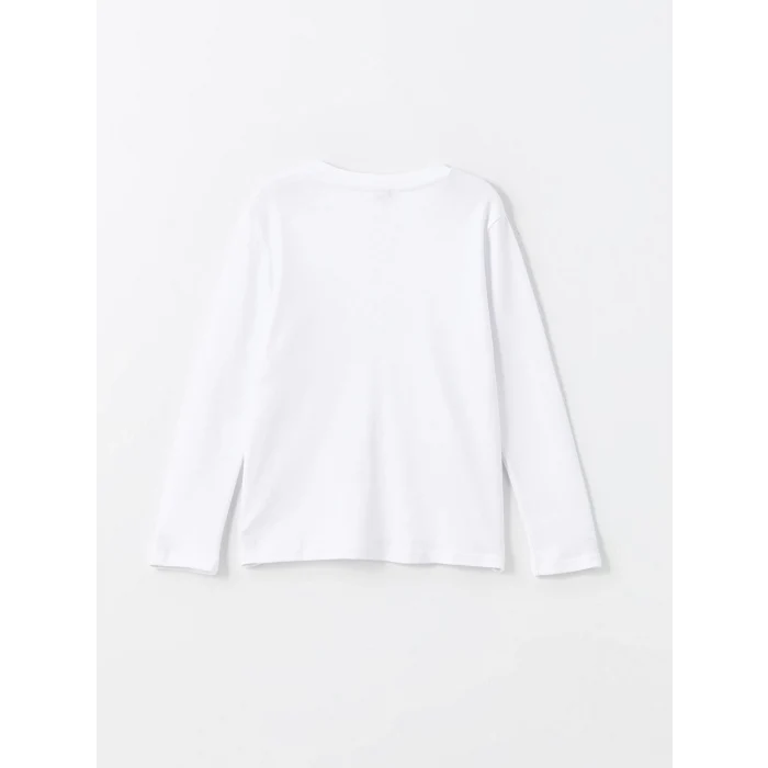 LCW Kids Beyaz Bisiklet Yaka Erkek Çocuk Tişört