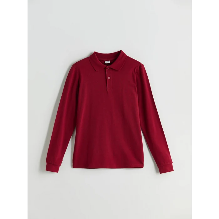 LCW Kids Bordo Polo Yaka Erkek Çocuk Tişört