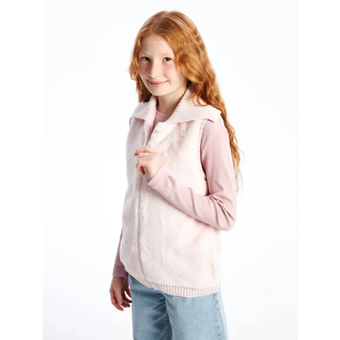 LCW Kids Pembe Kız Çocuk Triko Yelek