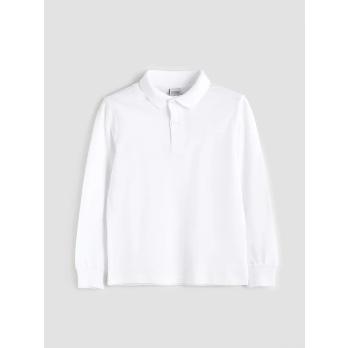 LCW Kids Beyaz Polo Yaka Erkek Çocuk Tişört