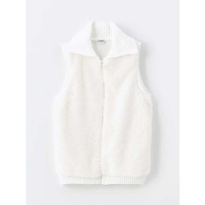 LCW Kids Ekru Kız Çocuk Triko Yelek
