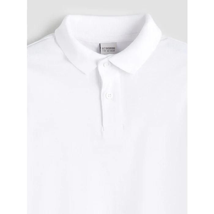 LCW Kids Beyaz Polo Yaka Erkek Çocuk Tişört