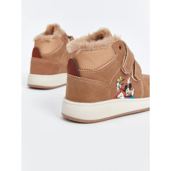 LCW STEPS Kahverengi Mickey Mouse Baskılı Erkek Bebek Bot