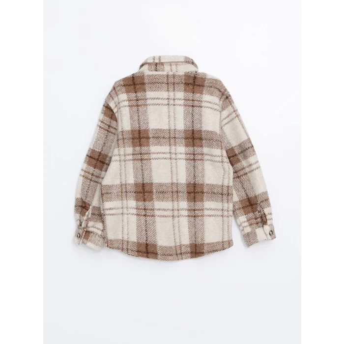 LCW Kids Bej Uzun Kollu Ekose Desenli Erkek Çocuk Oduncu Gömlek