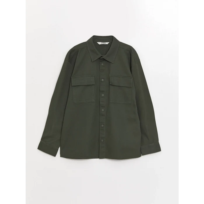 LCW Kids Haki Rahat Kalıp Erkek Çocuk Gömlek Ceket