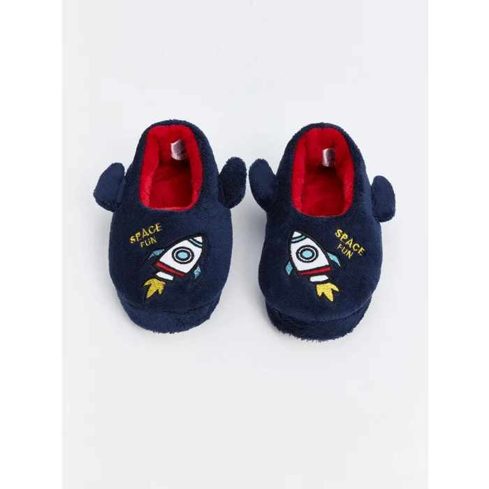 LCW STEPS Mavi Nakışlı Erkek Çocuk Ev Terliği