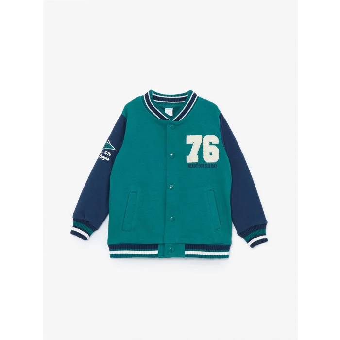 LCW Kids Yeşil Baskılı Erkek Çocuk Kolej Ceket