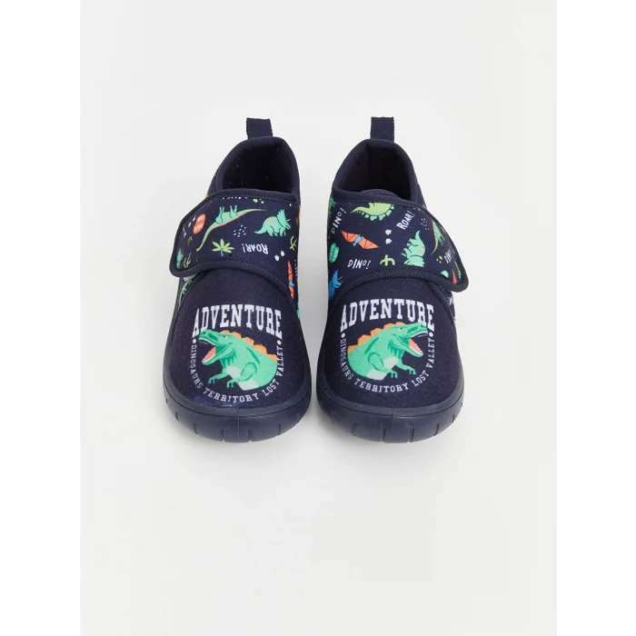 LCW STEPS Lacivert Dinozor Baskılı Erkek Çocuk Panduf