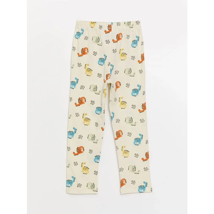 LCW baby Ekru Polo Yaka Uzun Kollu Baskılı Erkek Bebek Pijama Takımı