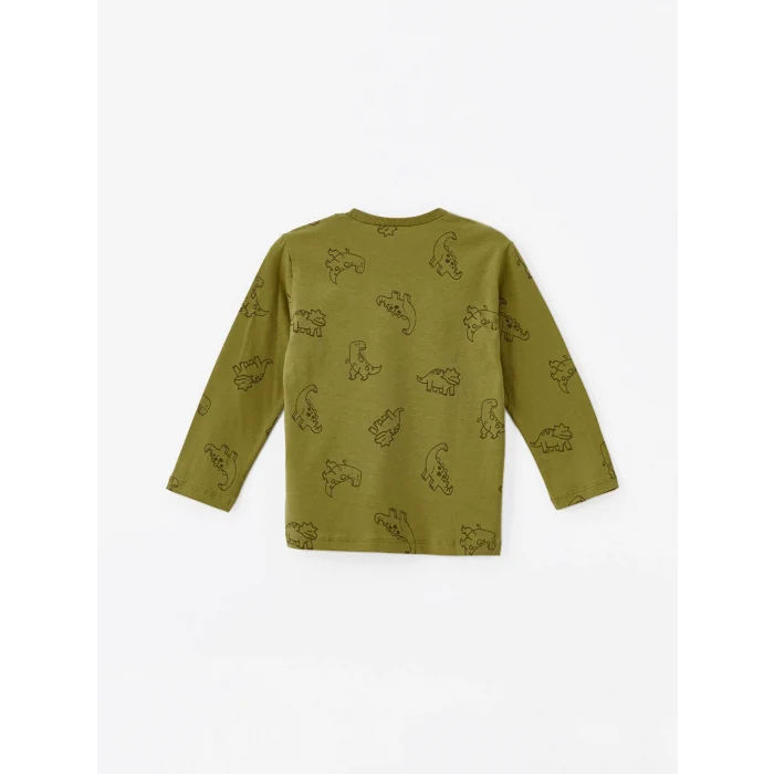 LCW Kids Bej Bisiklet Yaka Kısa Kollu Baskılı Erkek Çocuk Tişört 2li