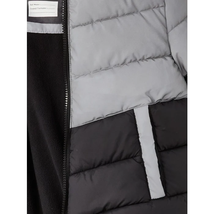 LCW Kids Gri Kapüşonlu Reflektör Detaylı Erkek Çocuk Şişme Mont