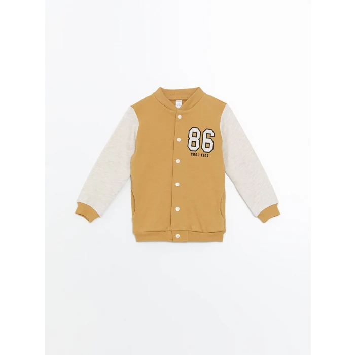 LCW Kids Bej Baskılı Erkek Bebek Kolej Ceket
