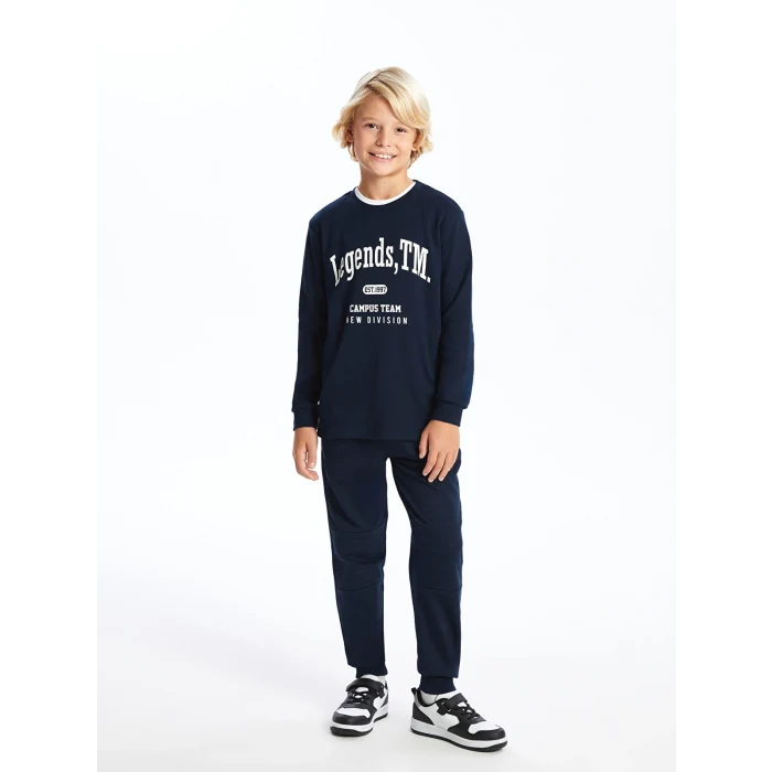 LCW Kids Lacivert Beli Lastikli Erkek Çocuk Jogger Eşofman Altı