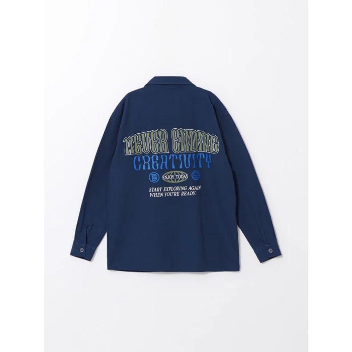 LCW Kids Lacivert Rahat Kalıp Erkek Çocuk Gömlek Ceket