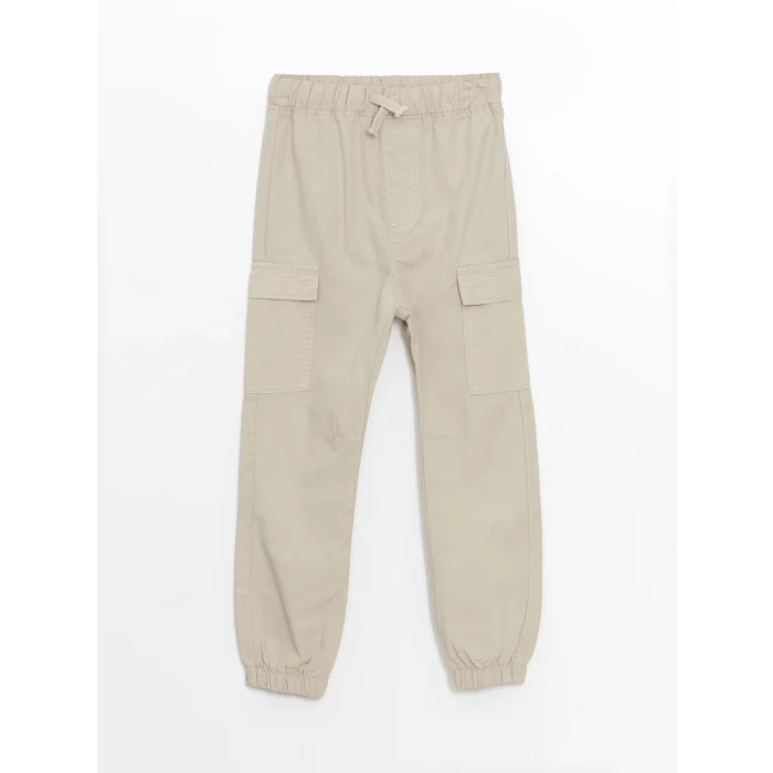 LCW Kids Bej Beli Lastikli Basic Gabardin Erkek Çocuk Pantolon