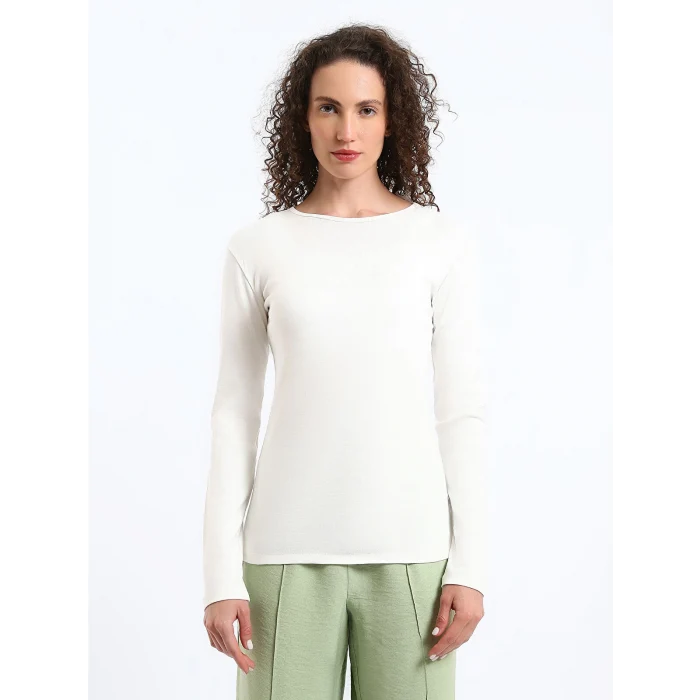 LCWAIKIKI Classic Ekru Bisiklet Yaka Kadın Body