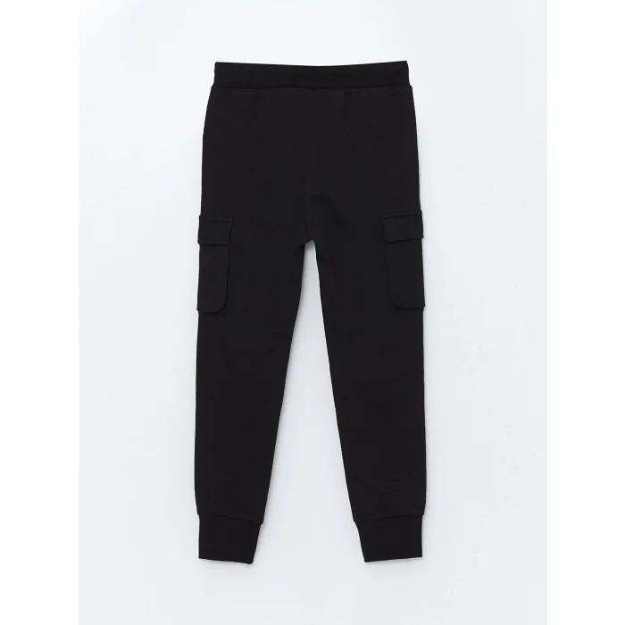 LCW Kids Siyah Beli Lastikli Erkek Çocuk Kargo Eşofman Altı