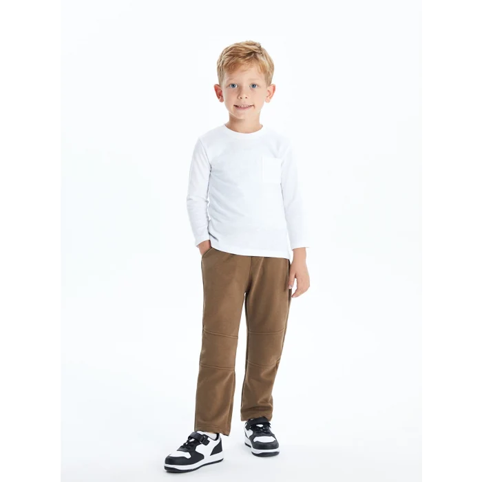 LCW Kids Kahverengi Beli Lastikli Erkek Çocuk Jogger Eşofman Alt